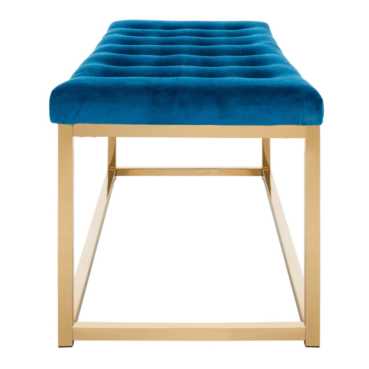 Navy/Brass Velvet Bench H159635