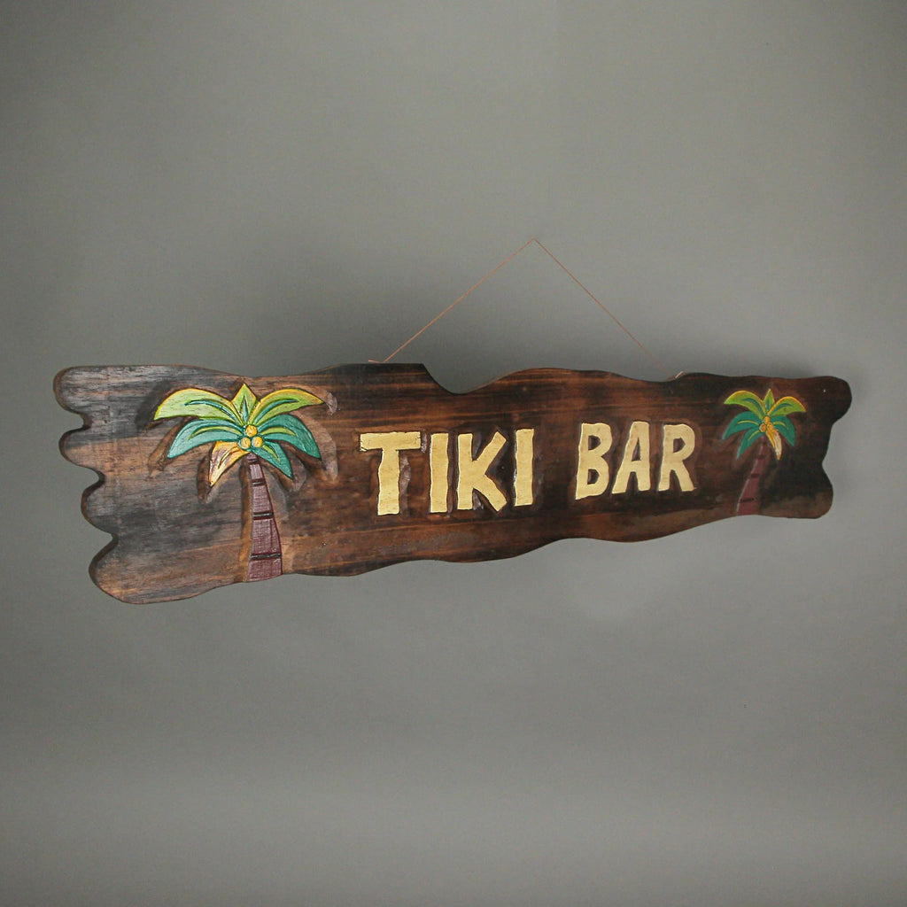 39 inch Hand Carved Tiki Bar Sign Wall Decor F6311