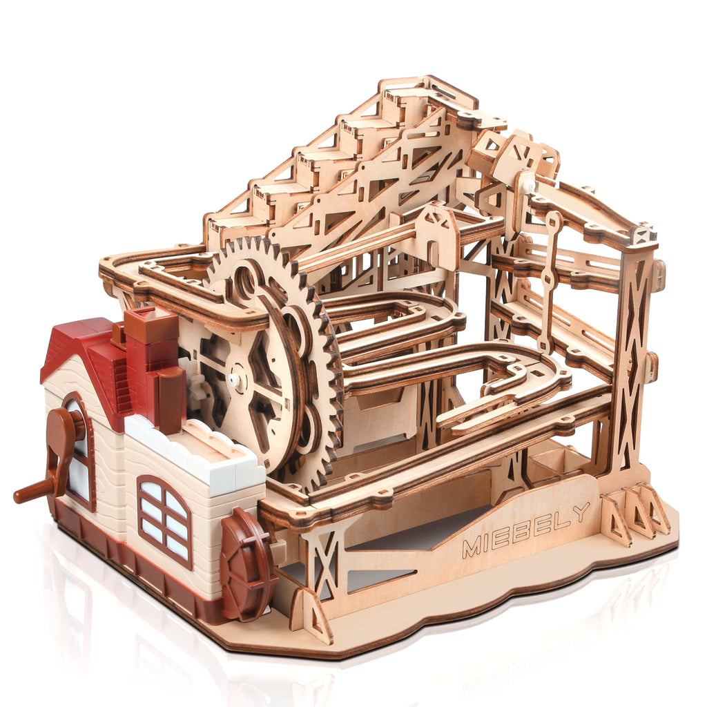 3D Wooden Puzzles Marble Run Model Building Kits with Motor V8921
