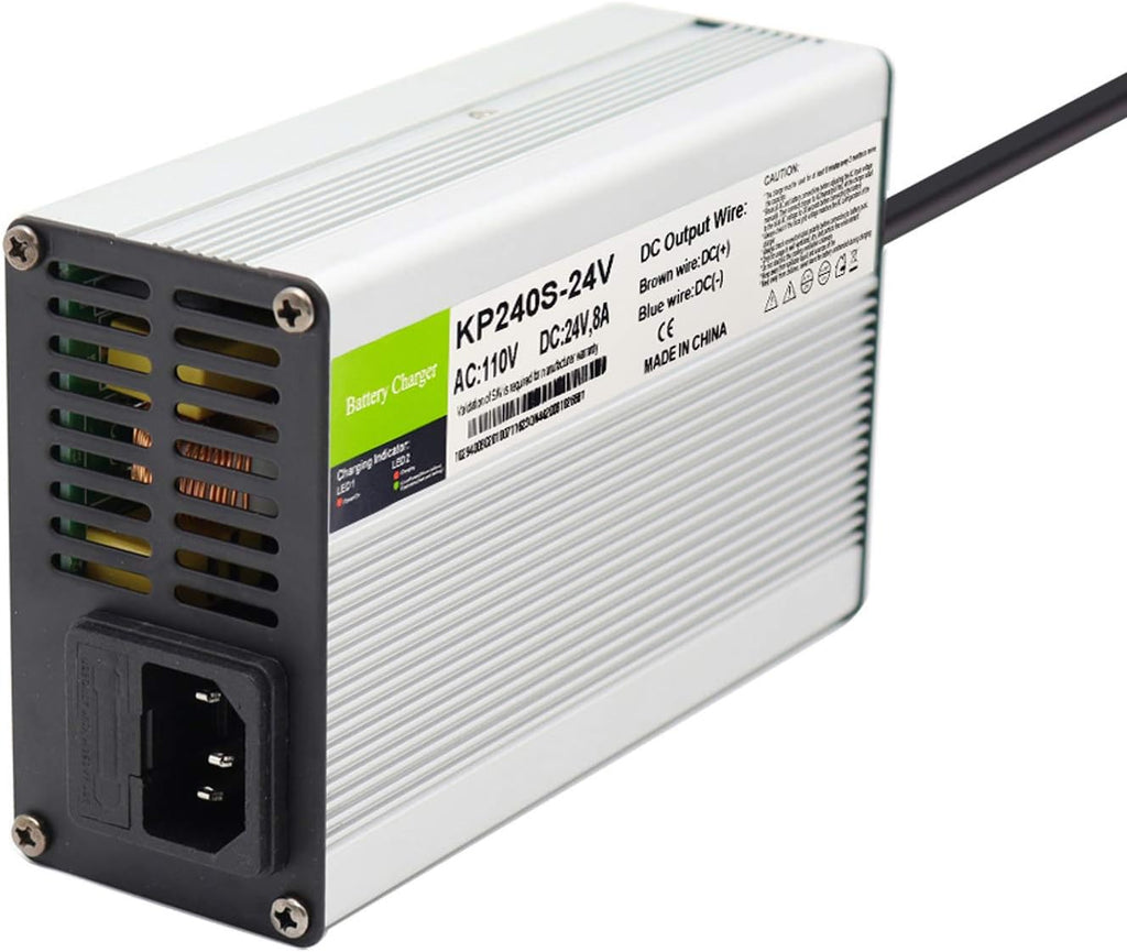 24V 8A Lead Acid Battery Charger with 3-Pin XLR Connector, Pack of 2 J459702