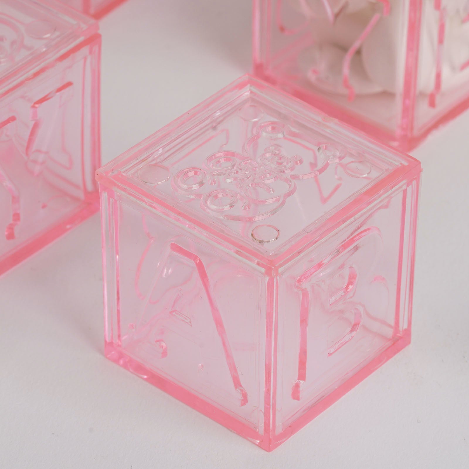 Pink Fillable Baby Blocks Party Favor Gift - 12/pk T940