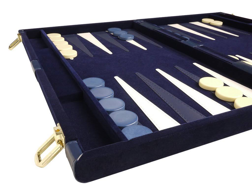Deluxe Backgammon Set Board Game (Blue - 18x12) P68110