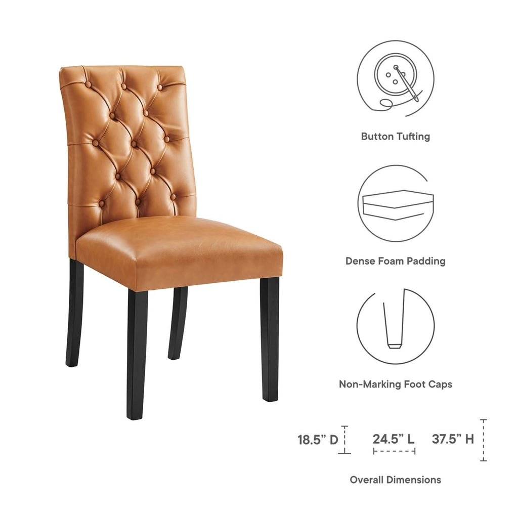 Tan Vegan Leather Dining Chair K312