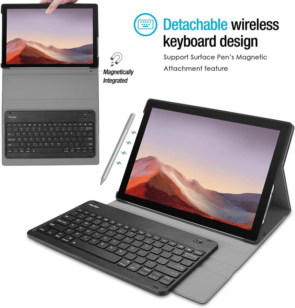 Keyboard Case with Wireless Keyboard for Tablet, Black Pack of 2 U962