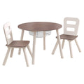 Gray Round Storage Table and 2 Chair Set B983