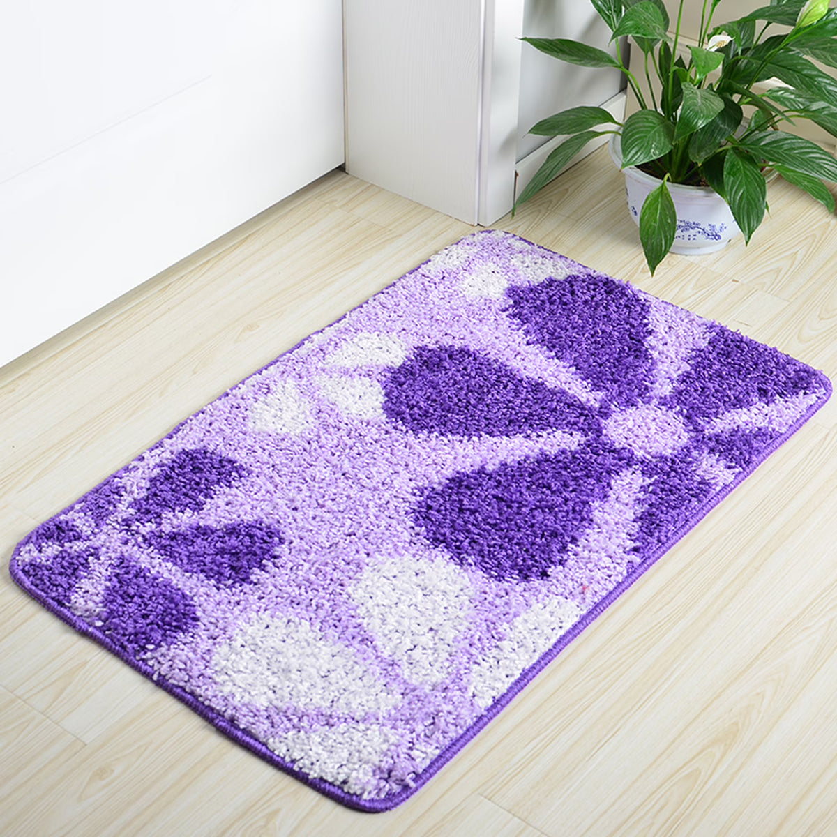 Purple Elite Flower Non Slip Door Mat J443