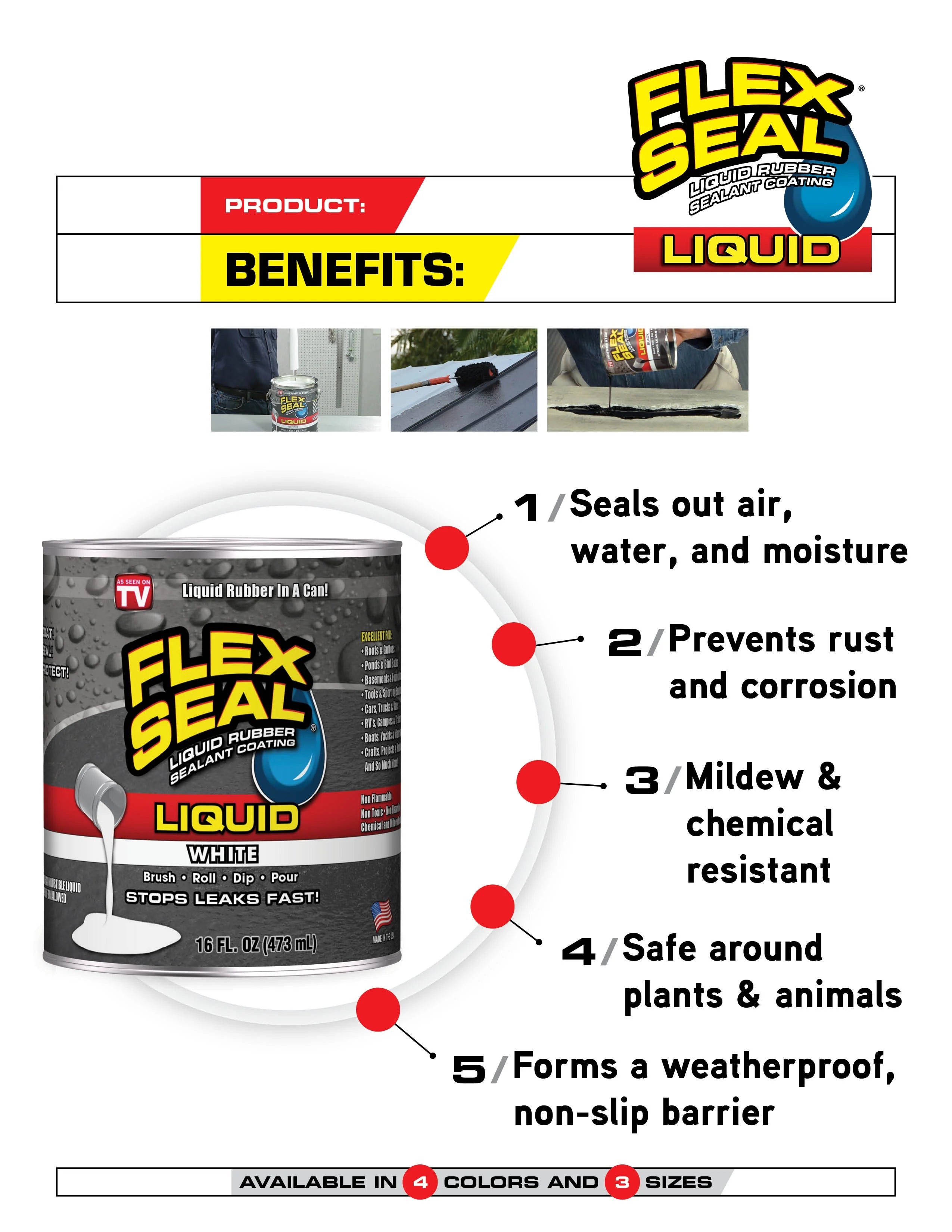 White Liquid Rubber Sealant Coating, 1 Gallon Z298695