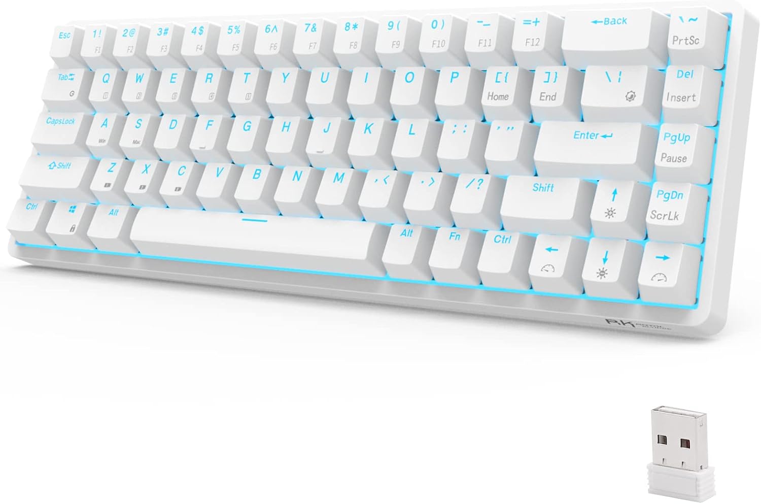 65% Mechanical Keyboard with 68 Keys Hot Swappable Blue Switch V89997