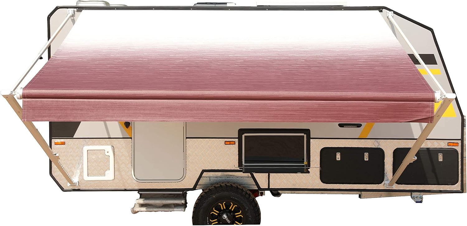 Black 12x8 Ft Retractable RV Trailer Awning B820