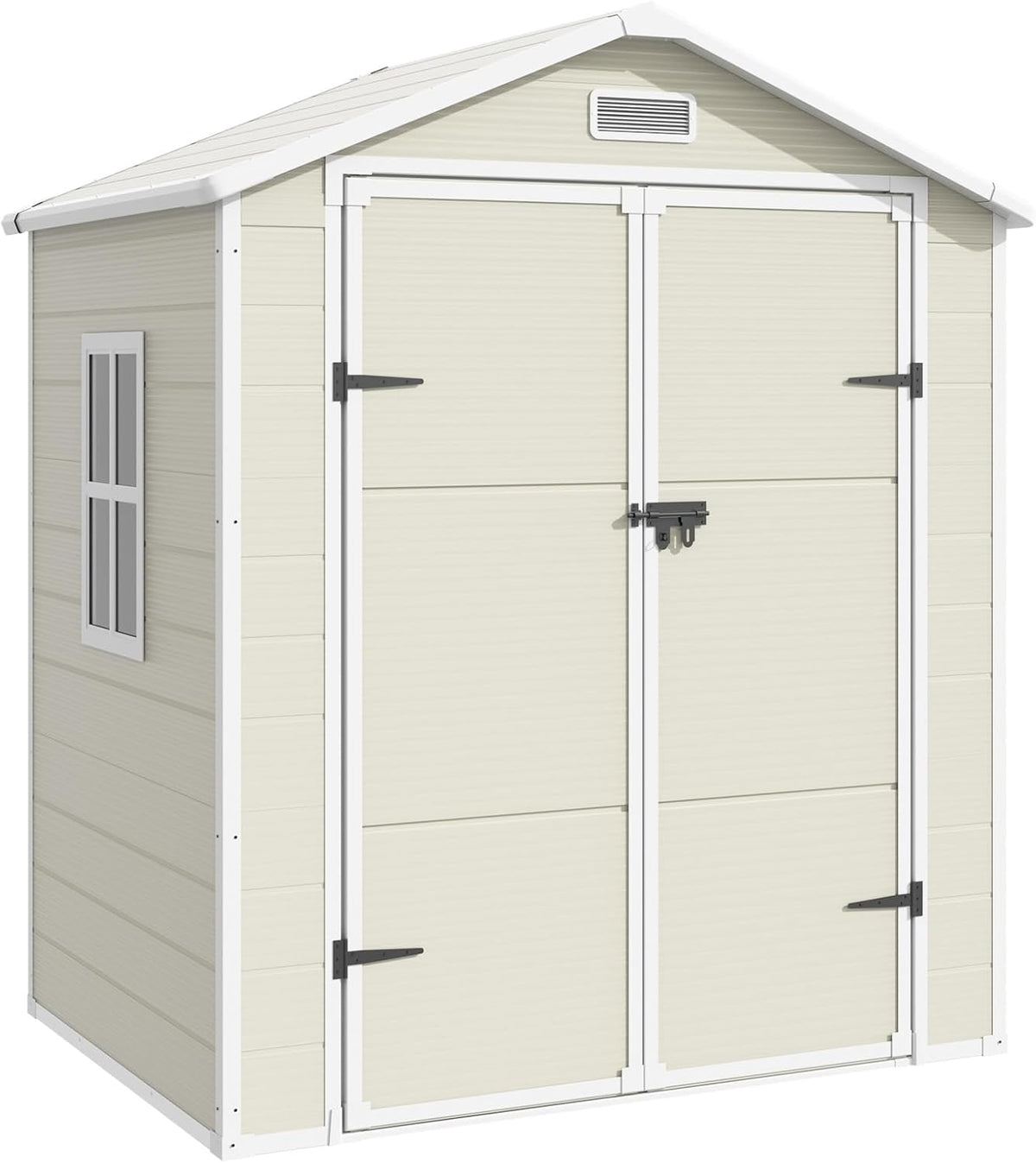 6x4.5 FT Resin Storage Shed with Floor and Lockable Door E232