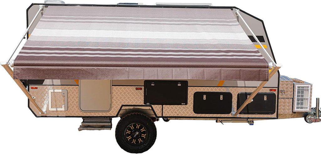 Black 12x8 Ft Retractable RV Trailer Awning B820