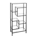 Matte Black Geometric Bookcase S69429