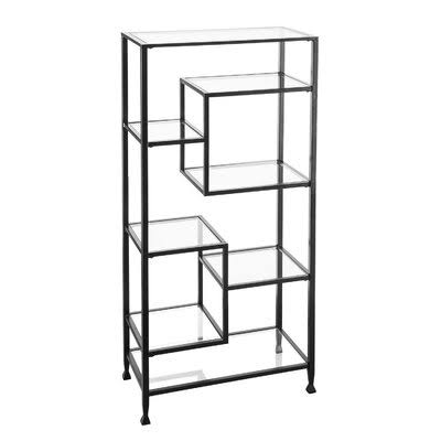 Matte Black Geometric Bookcase S69429