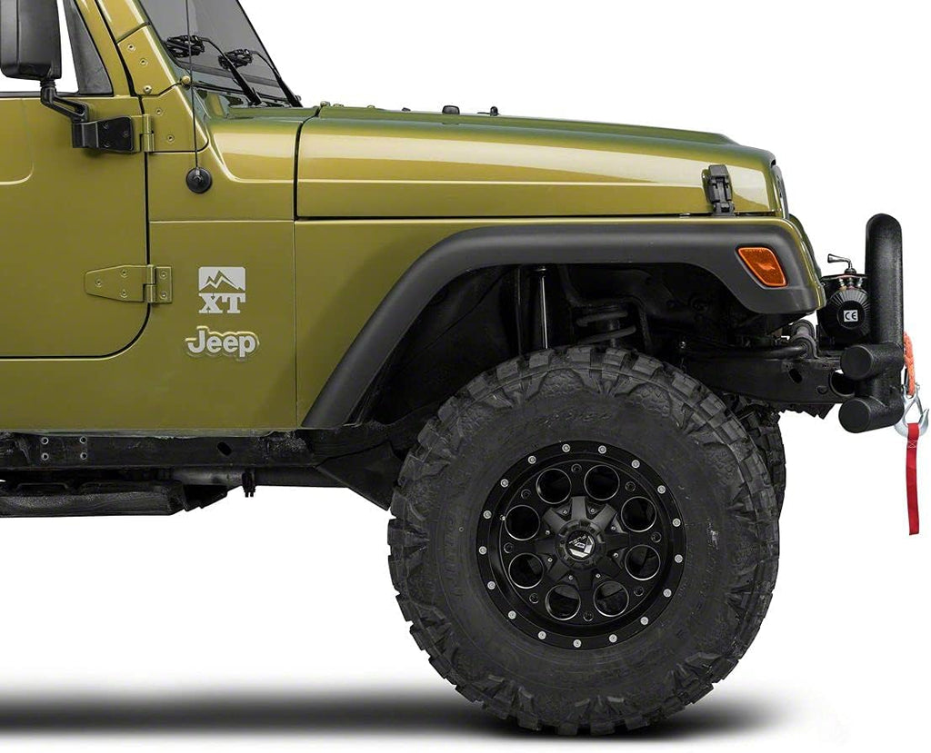Textured Black Tubular Front Bumper with Winch Cutout Q436