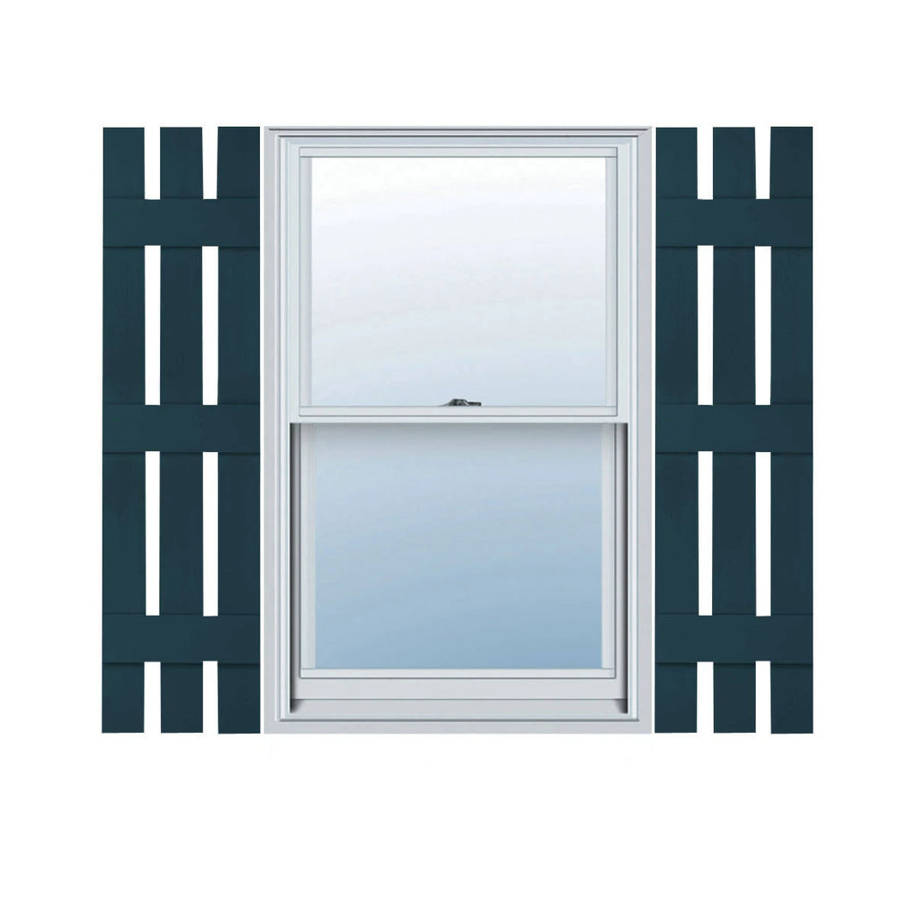 Midnight Blue Vinyl Board and Batten Shutters Pair V777265