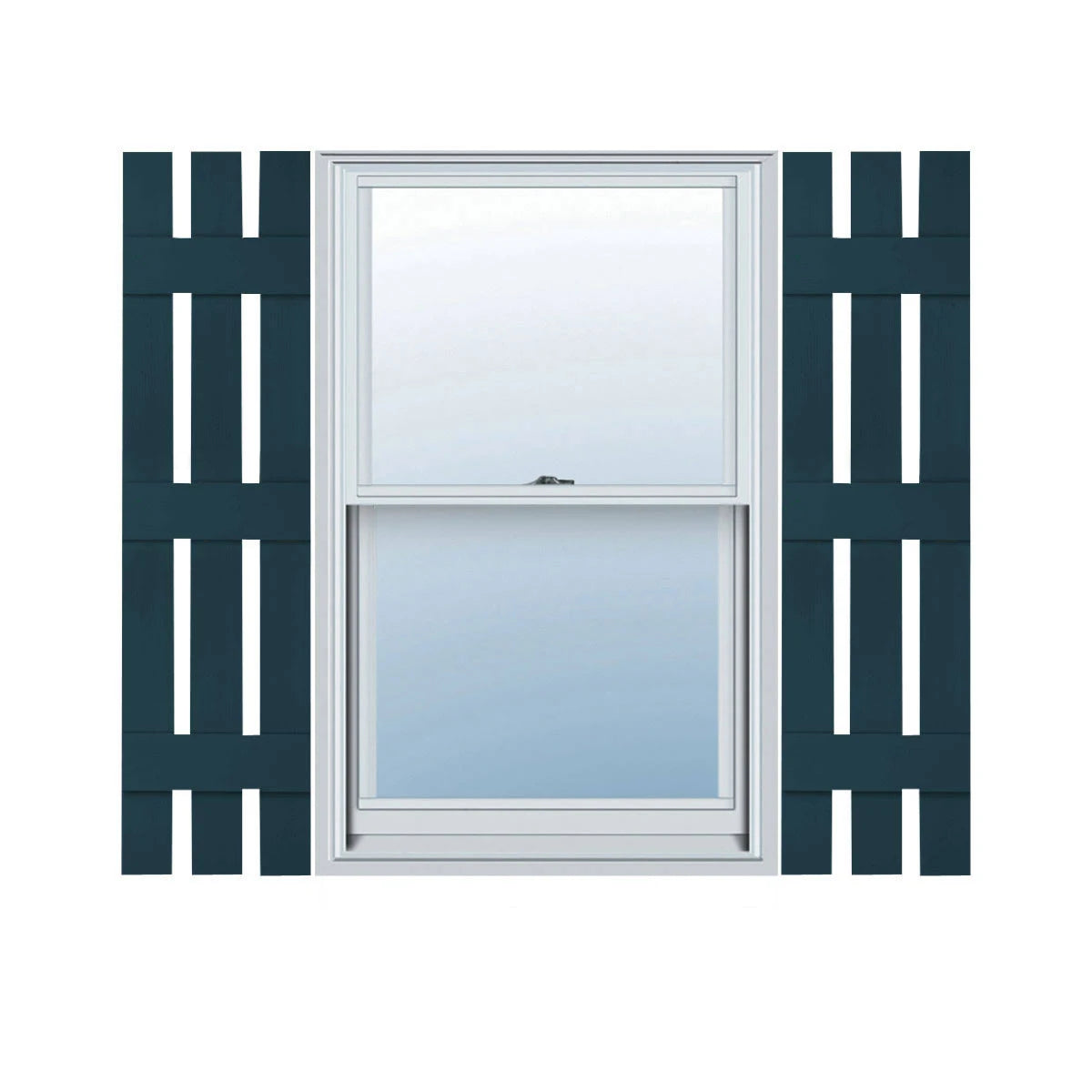 Midnight Blue Vinyl Board and Batten Shutters Pair V777265