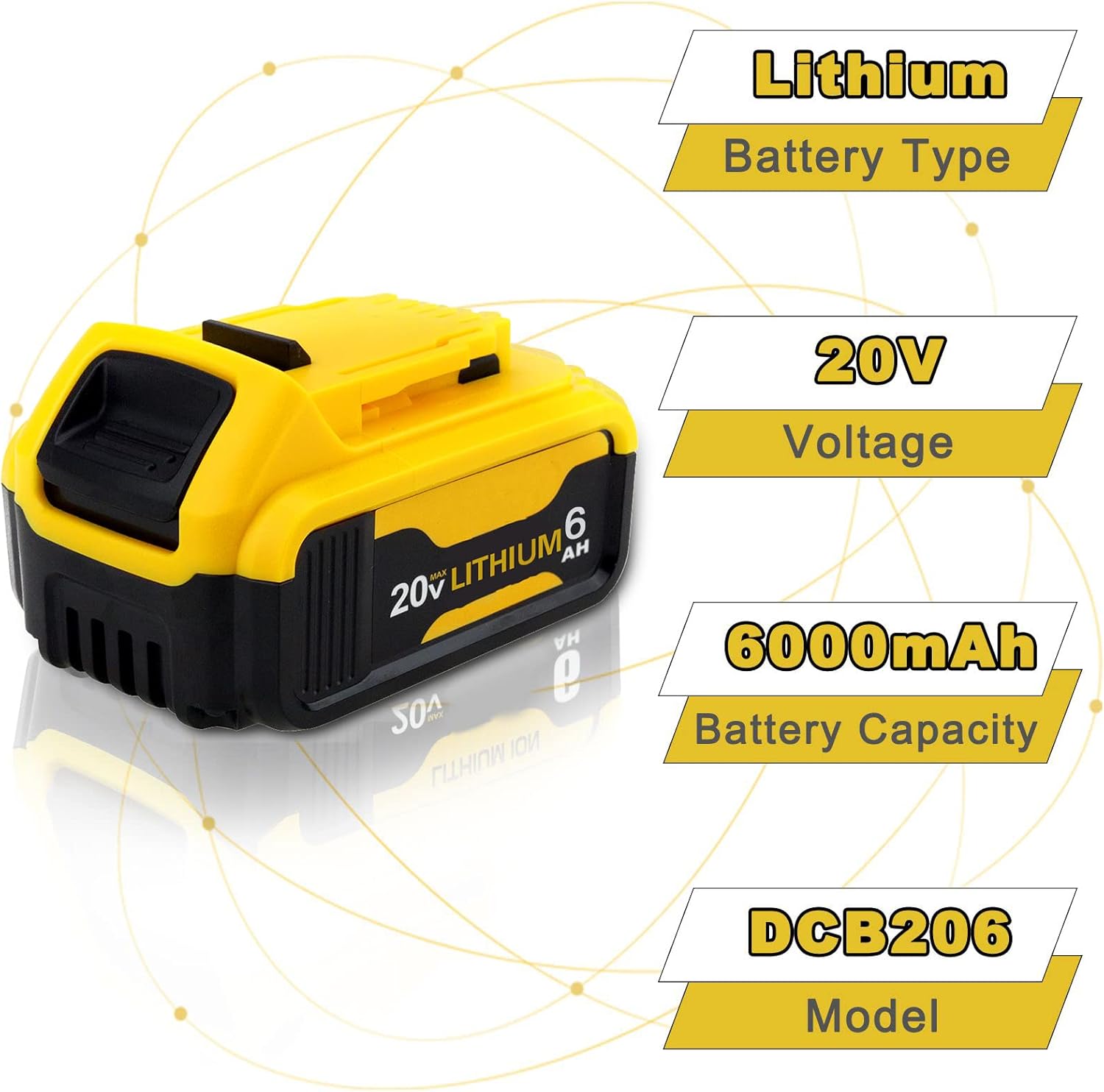 6.0Ah 20 Volt DCB206 Battery 4 Packs Z279597