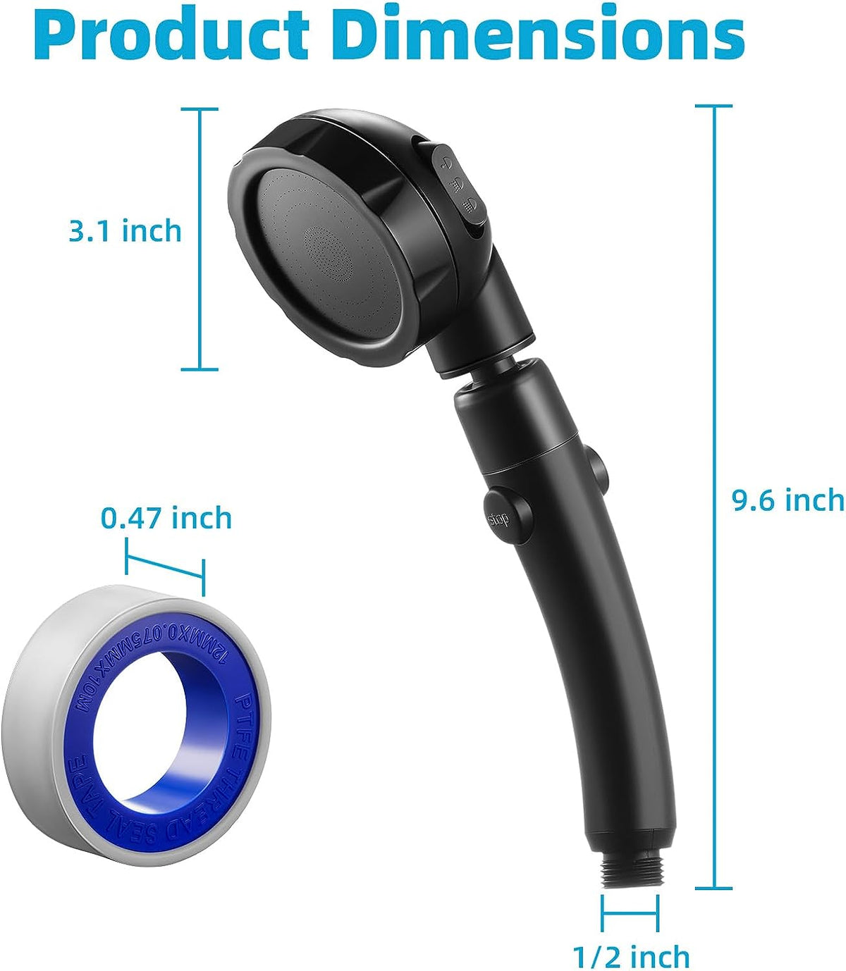 High Pressure 3-Settings Handheld Showerhead (Chrome) M5705