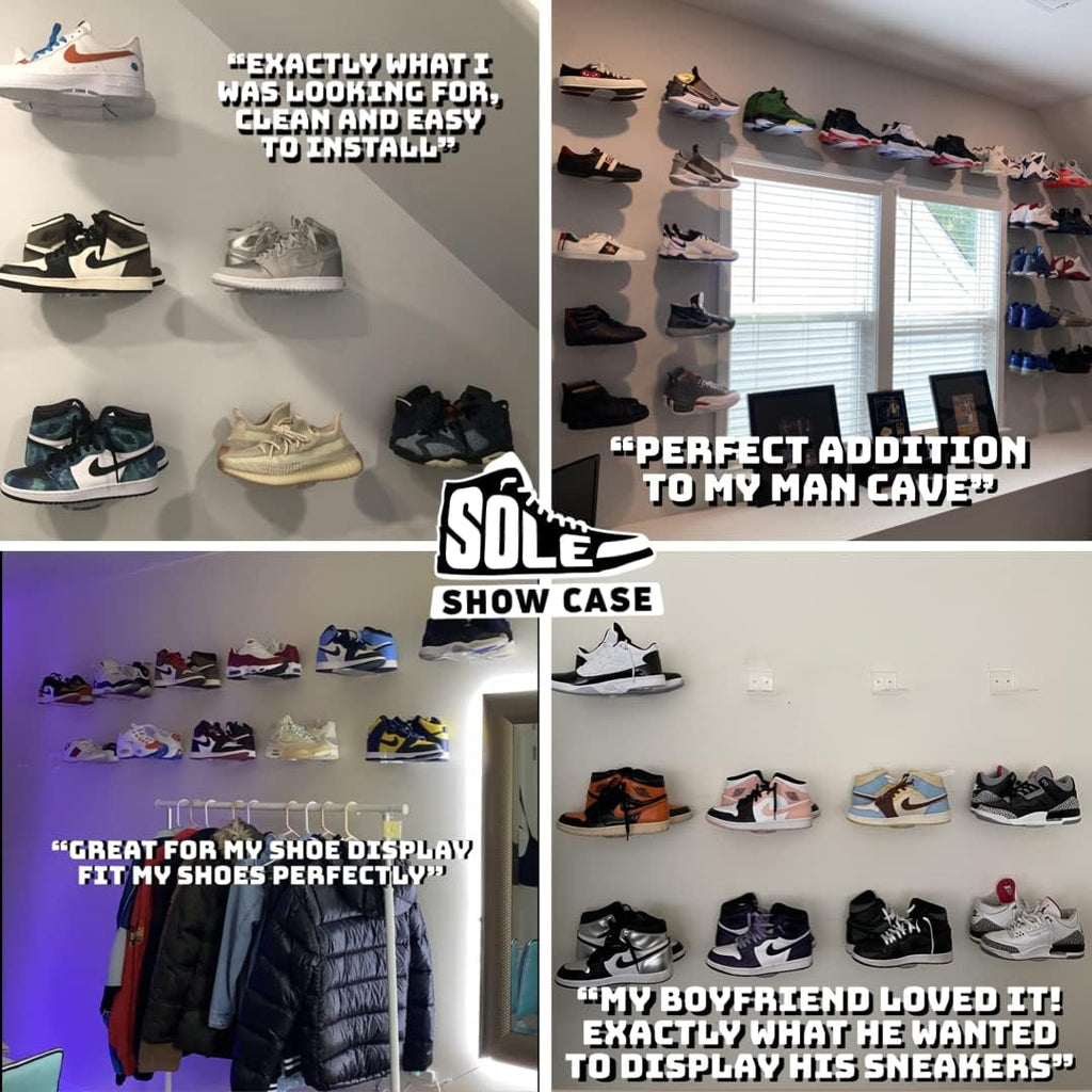 6 Clear Floating Shoe Shelves with Hardware W3399