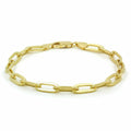 14k Yellow Gold 6mm Paperclip Chain Bracelet Y105