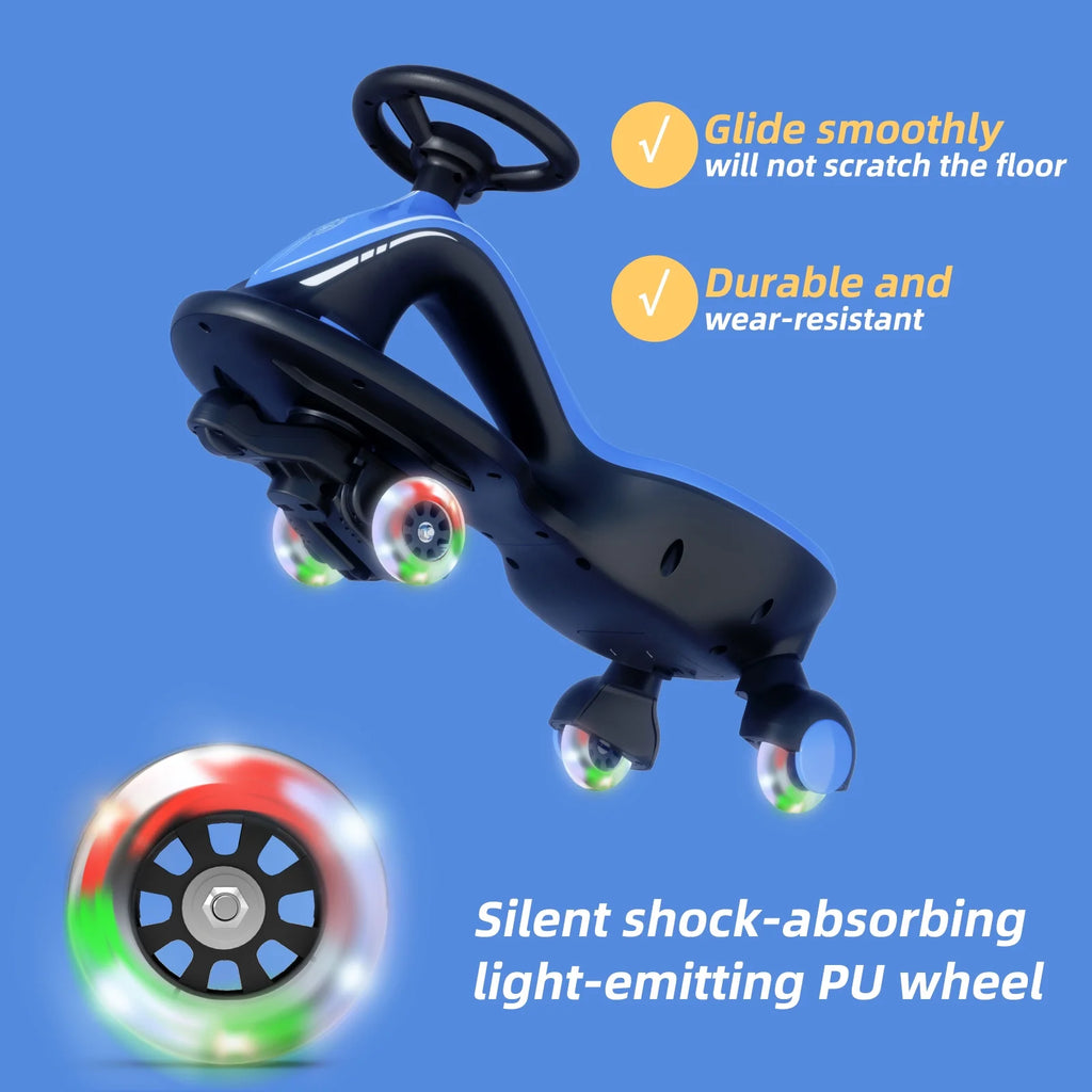 Electric Pedal Push Ride On Toy Wiggle Car with LED Flashing Wheels E8632