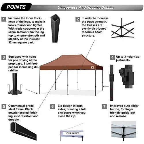 Patio Pop Up Canopy Tent 10x20 U667