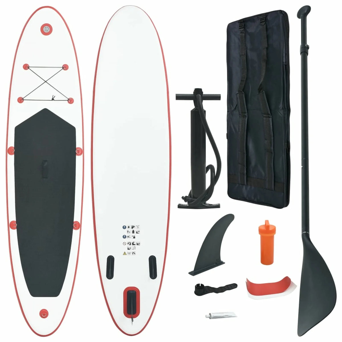 Red and White Inflatable Paddleboard Set H47415