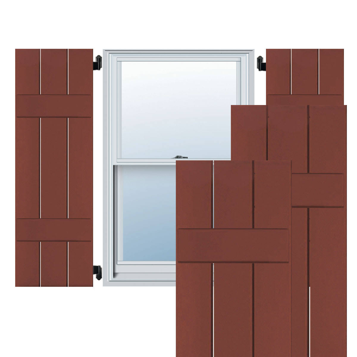 12x22W x 74x22H Exterior Real Wood Pine Board-n-Batten Shutters O30788