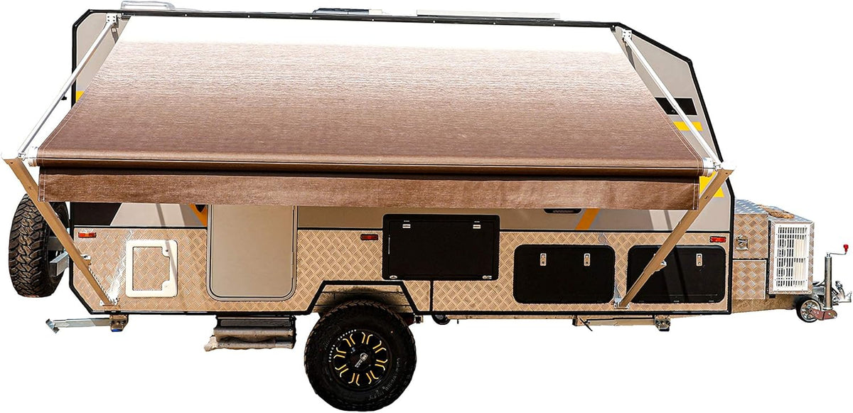Black 12x8 Ft Retractable RV Trailer Awning B820