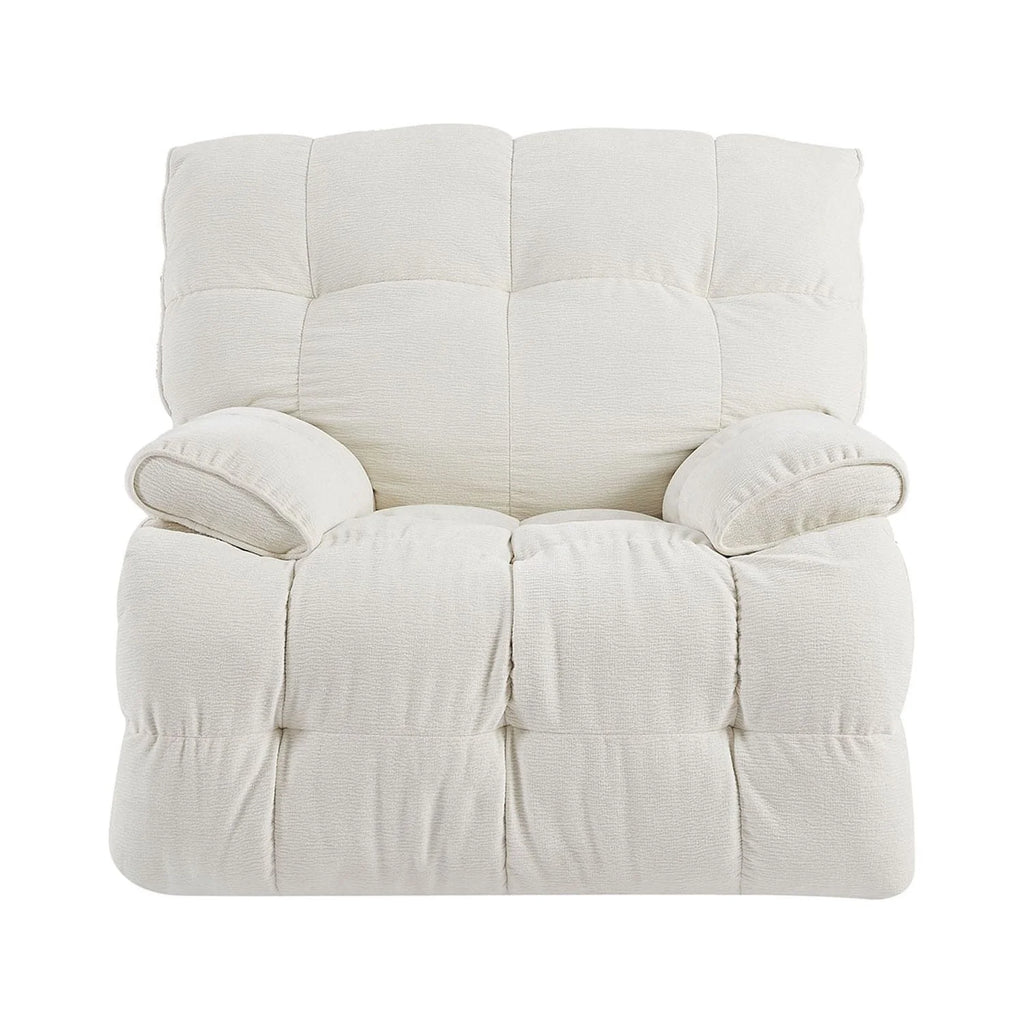 Cream Fabric Single Sofa Reclining Chair J88127