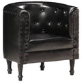 Genuine Leather Barrel Chair V7173