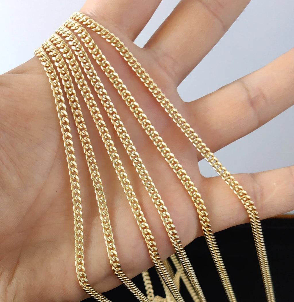 10K Yellow Gold Miami Cuban Link Chain Necklace and Bracelet X101