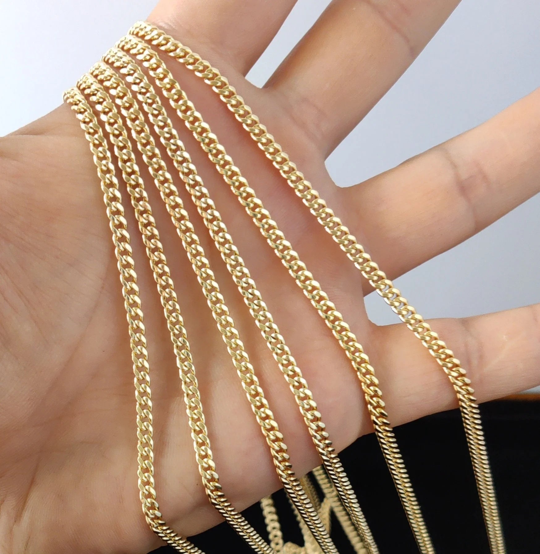 10K Yellow Gold Miami Cuban Link Chain Necklace and Bracelet X101
