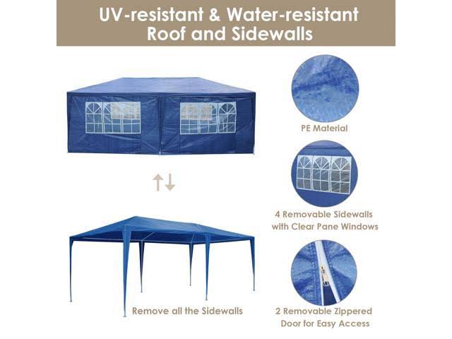 Outdoor Patio Gazebo with 6 Removable Sidewalls G5491