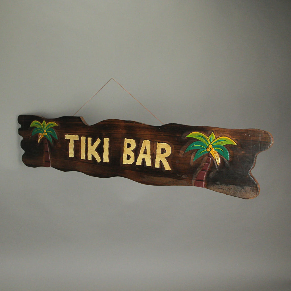 39 inch Hand Carved Tiki Bar Sign Wall Decor F6311