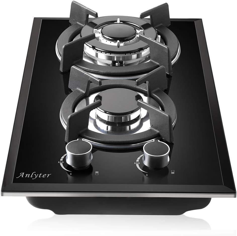 12 Inch 2 Burner Drop-In Gas Cooktop with Thermocouple Protection S92809