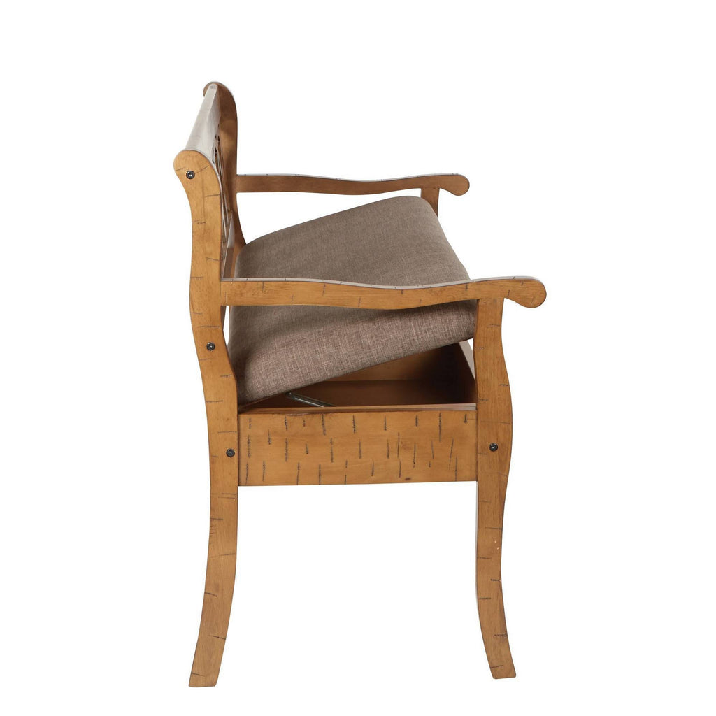 Distressed Toffee Storage Bench R544