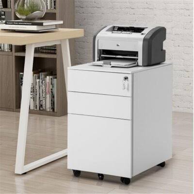 Three Drawer Mobile Metal Lockable File Cabinet Under Desk Y885