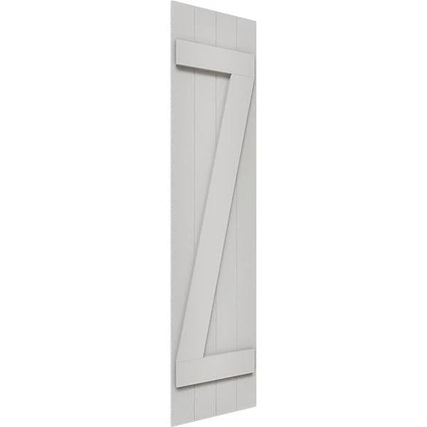 Rustic Four Board Joined Board-n-Batten Faux Wood Shutters H5891