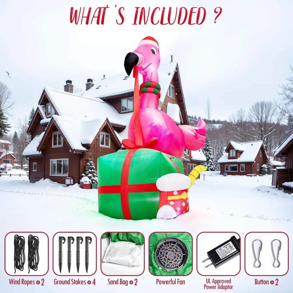 6FT Inflatable Flamingo with Built-in Light H9194
