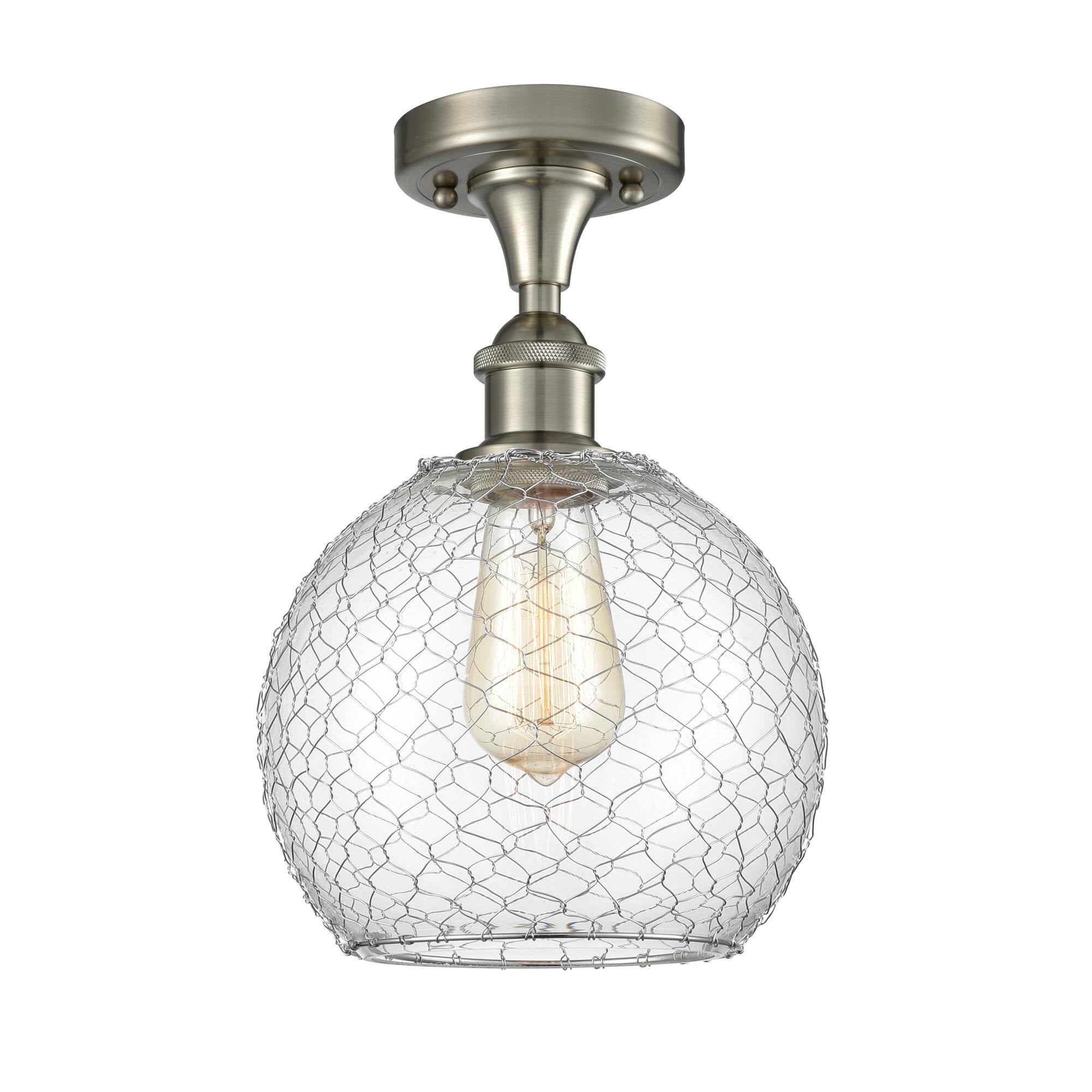 Farmhouse Chicken Wire 1 Light Semi-Flush Mount A77561