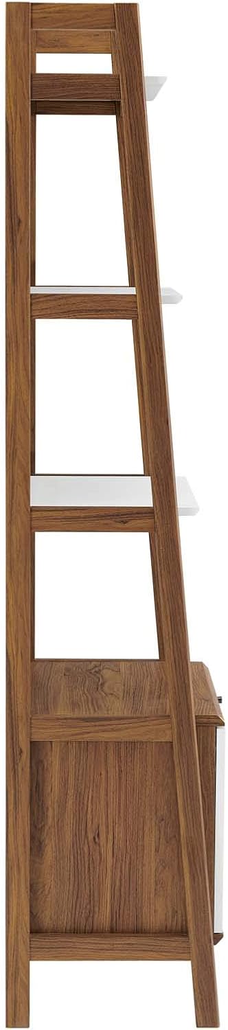 Walnut White Bookshelf Display Case X9595