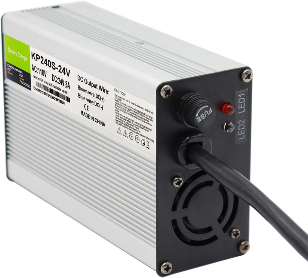 24V 8A Lead Acid Battery Charger with 3-Pin XLR Connector, Pack of 2 J459702