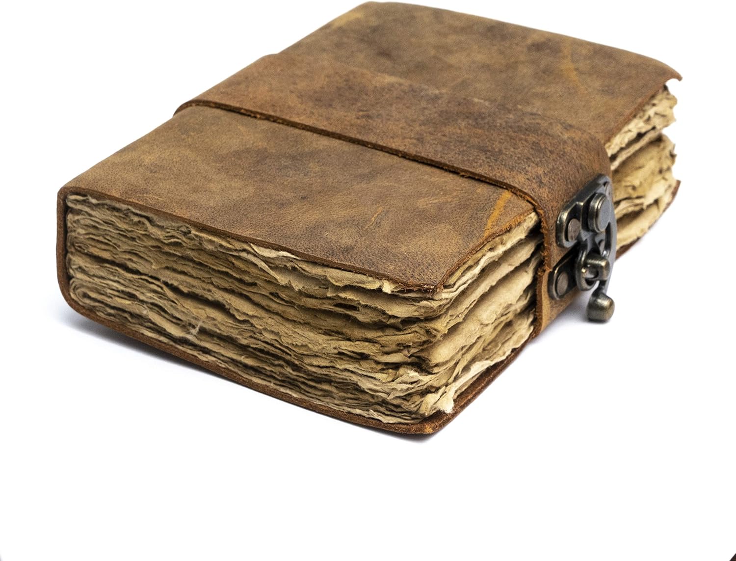 Vintage Leather Journal, Lock Closure, 240 Pages, Antique Deckle Edge Paper, Pack of 2 I749110