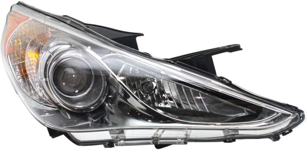 Headlight Assembly for Hyundai Sonata 2011 2012 Driver Side Chrome Bezel U359439