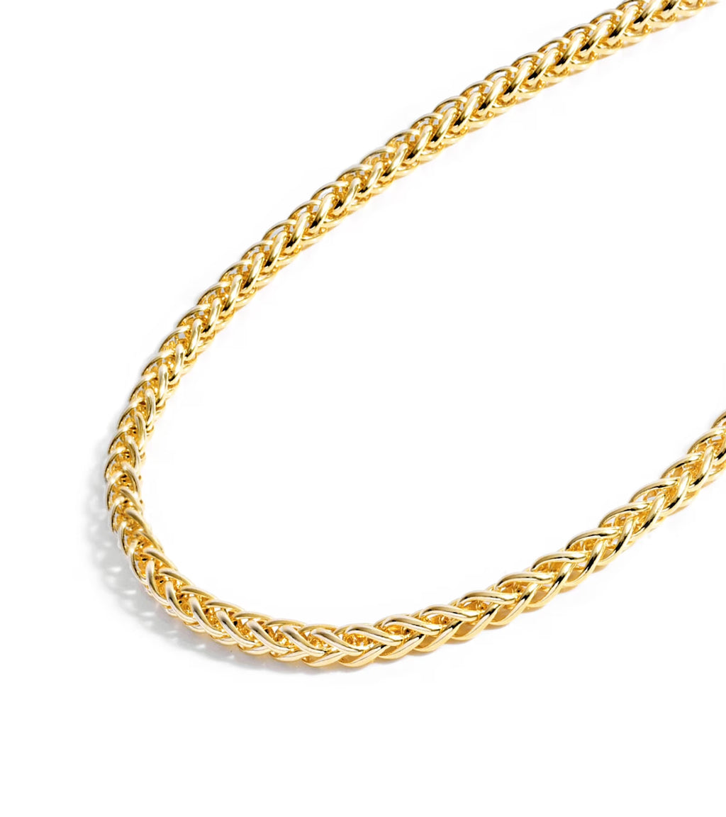 14K Solid Yellow Gold Filled Round Wheat Chain Necklace N342218
