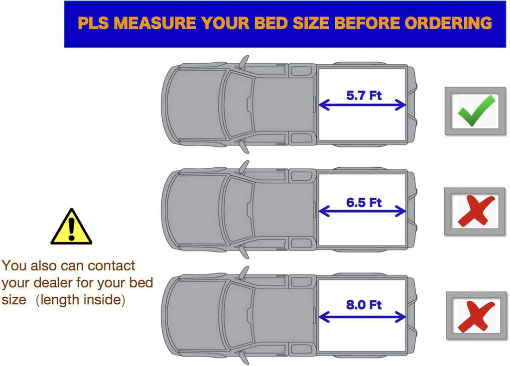 Fiberglass Hard Folding Waterproof Tonneau Cover for Ram 1500 2500 3500 5' 7" Bed L657