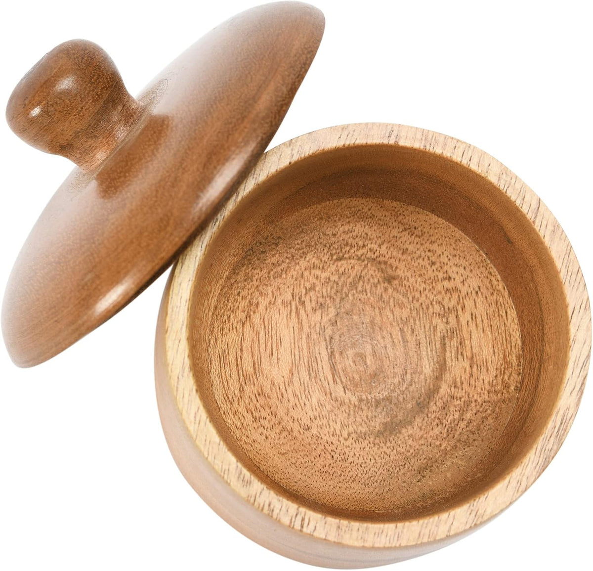 Acacia Wood Spice Container with Lid Jar, Natural Pack of 2 X697