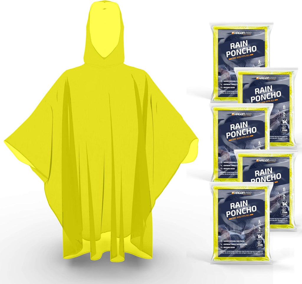Disposable Rain Ponchos for Adults (5 Pack) U346107