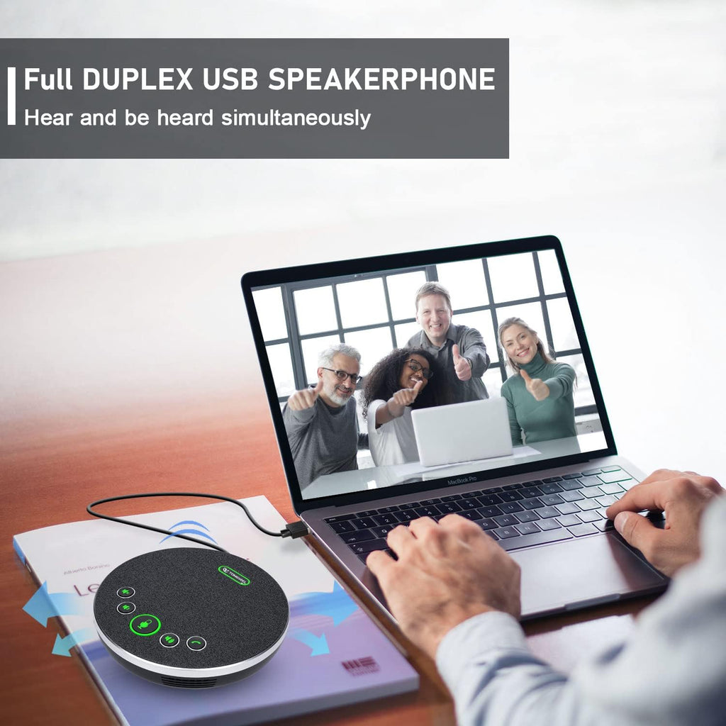 USB Speakerphone Conference Microphone with 4 AI Microphones Noise Cancellation A739